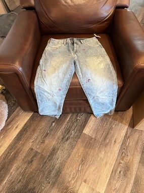 GAP Girls’ Girlfriend Jeans with Flower Embroidery Size 14